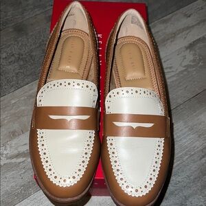 Brown and White Loafers